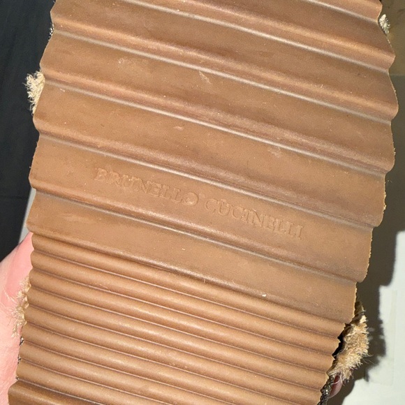 Brunello Cucinelli Gray and Tan Fringe Sandals - Picture 8 of 8